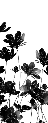 Rolgordijn verduisterend Zwarte bloemen