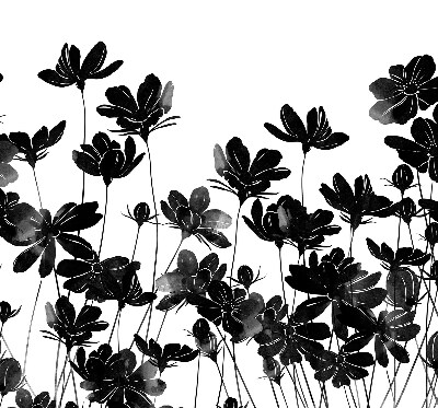 Rolgordijn verduisterend Zwarte bloemen