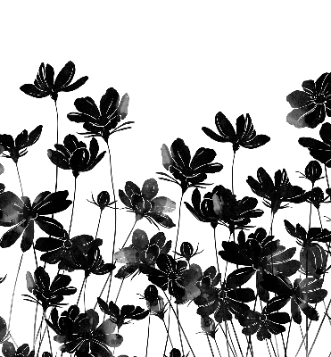 Rolgordijn verduisterend Zwarte bloemen