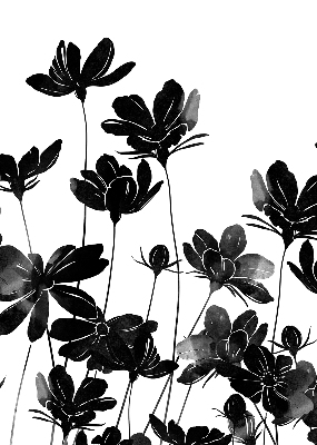 Rolgordijn verduisterend Zwarte bloemen