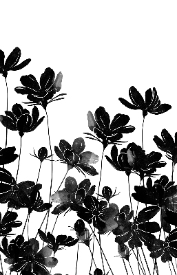 Rolgordijn verduisterend Zwarte bloemen