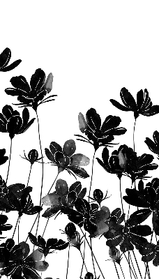 Rolgordijn verduisterend Zwarte bloemen