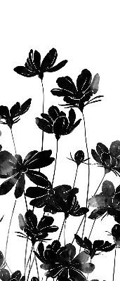 Rolgordijn verduisterend Zwarte bloemen