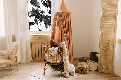 Rolgordijn verduisterend Zwarte bloemen