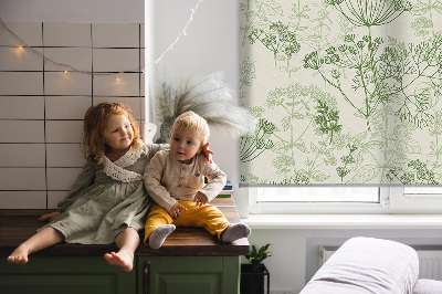 Rolgordijn voor het raam Groene planten