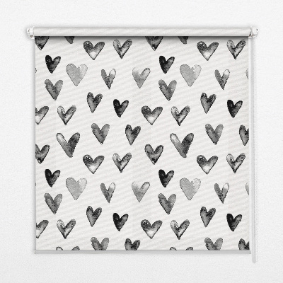 Rolgordijn voor het raam Zwarte harten