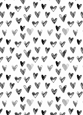 Rolgordijn voor het raam Zwarte harten