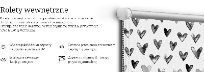 Rolgordijn voor het raam Zwarte harten