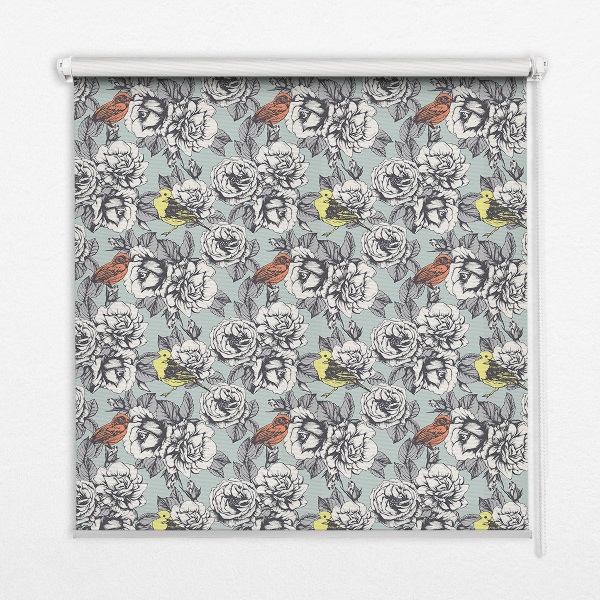 Rolgordijn voor het raam Bloemen