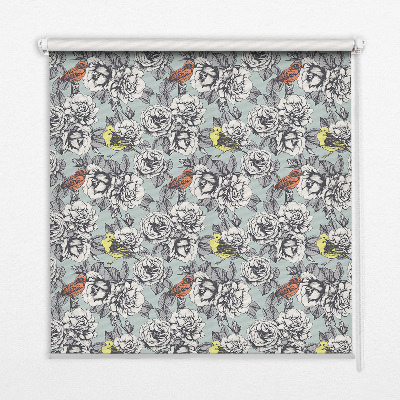 Rolgordijn voor het raam Bloemen