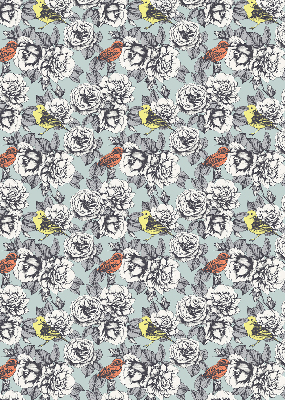 Rolgordijn voor het raam Bloemen