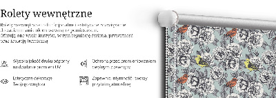 Rolgordijn voor het raam Bloemen