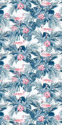 Rolgordijn verduisterend Tropische planten en flamingo's