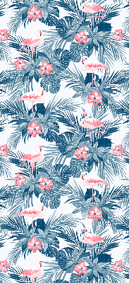 Rolgordijn verduisterend Tropische planten en flamingo's