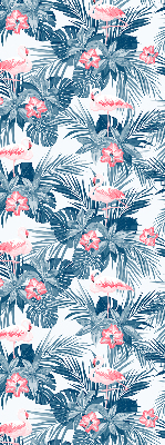 Rolgordijn verduisterend Tropische planten en flamingo's