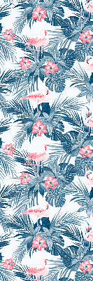 Rolgordijn verduisterend Tropische planten en flamingo's