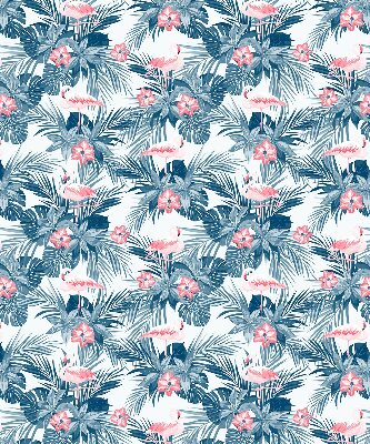 Rolgordijn verduisterend Tropische planten en flamingo's