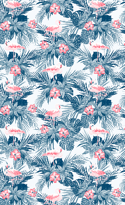 Rolgordijn verduisterend Tropische planten en flamingo's