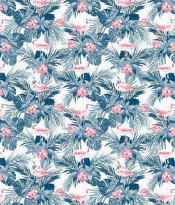 Rolgordijn verduisterend Tropische planten en flamingo's