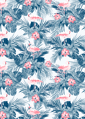 Rolgordijn verduisterend Tropische planten en flamingo's