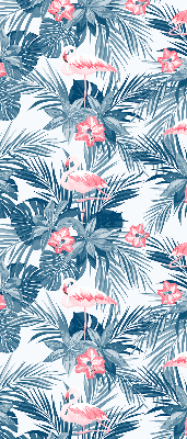 Rolgordijn verduisterend Tropische planten en flamingo's