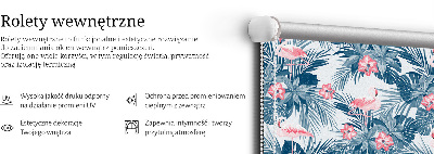 Rolgordijn verduisterend Tropische planten en flamingo's