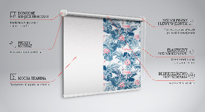 Rolgordijn verduisterend Tropische planten en flamingo's