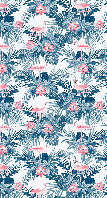 Rolgordijn verduisterend Tropische planten en flamingo's
