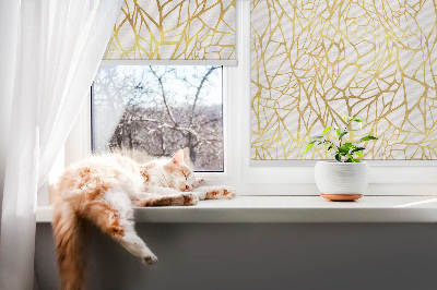 Rolgordijn voor het raam Geel patroon