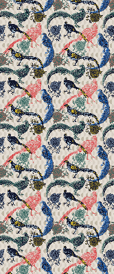 Rolgordijn voor het raam Kleurrijke pauwen