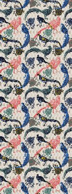 Rolgordijn voor het raam Kleurrijke pauwen