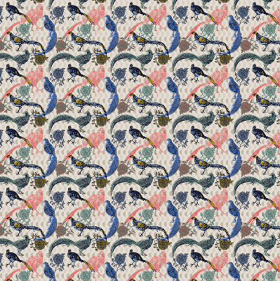 Rolgordijn voor het raam Kleurrijke pauwen