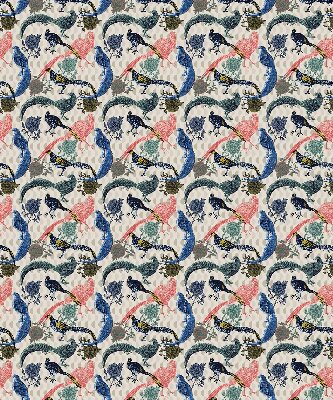 Rolgordijn voor het raam Kleurrijke pauwen