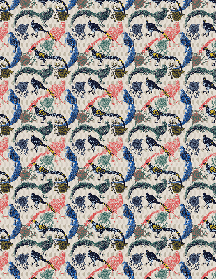 Rolgordijn voor het raam Kleurrijke pauwen