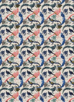 Rolgordijn voor het raam Kleurrijke pauwen