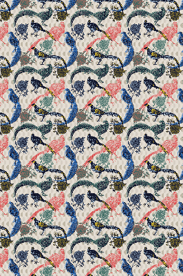 Rolgordijn voor het raam Kleurrijke pauwen