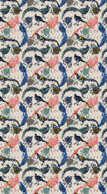 Rolgordijn voor het raam Kleurrijke pauwen