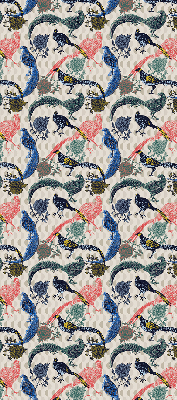 Rolgordijn voor het raam Kleurrijke pauwen