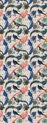 Rolgordijn voor het raam Kleurrijke pauwen