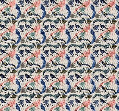 Rolgordijn voor het raam Kleurrijke pauwen