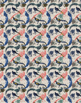 Rolgordijn voor het raam Kleurrijke pauwen