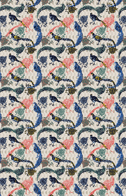 Rolgordijn voor het raam Kleurrijke pauwen