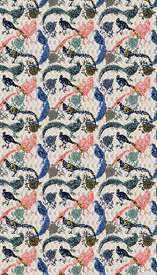 Rolgordijn voor het raam Kleurrijke pauwen