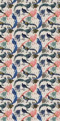 Rolgordijn voor het raam Kleurrijke pauwen