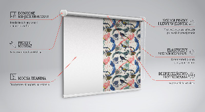 Rolgordijn voor het raam Kleurrijke pauwen