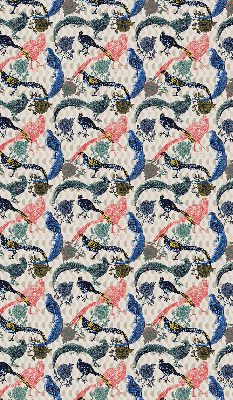 Rolgordijn voor het raam Kleurrijke pauwen