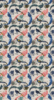 Rolgordijn voor het raam Kleurrijke pauwen