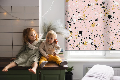 Rolgordijn verduisterend Verfvlekken op een roze achtergrond