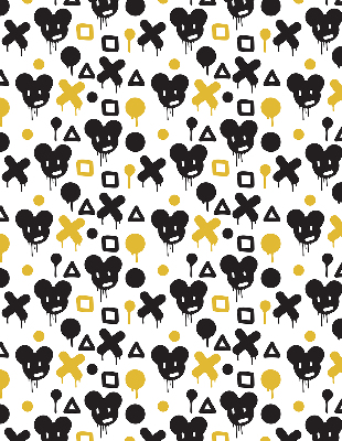 Rolgordijn verduisterend Zwarte en gele patronen