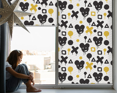 Rolgordijn verduisterend Zwarte en gele patronen